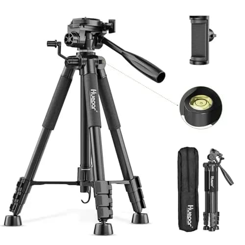 Huepar Tripod 50-inch Extendable Height | Heavy-Duty Aluminum, Universal Compatibility, 360° Pan Head thumbnail 1