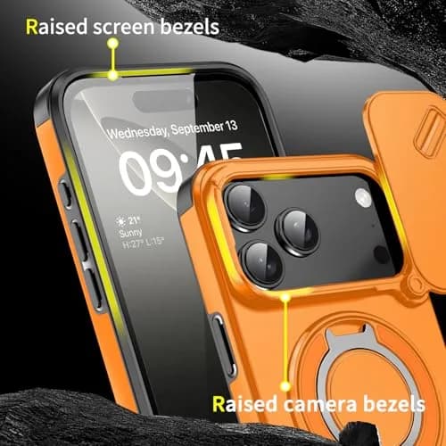 Doulings for iPhone 16 Pro Max Case,Black,Slide Camera Cover,Kickstand | Precise Fit & Military Grade Protection thumbnail 5