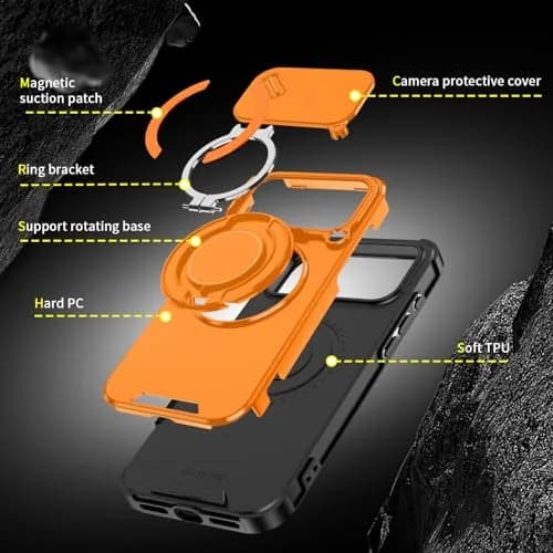 Doulings for iPhone 16 Pro Max Case,Black,Slide Camera Cover,Kickstand | Precise Fit & Military Grade Protection thumbnail 7