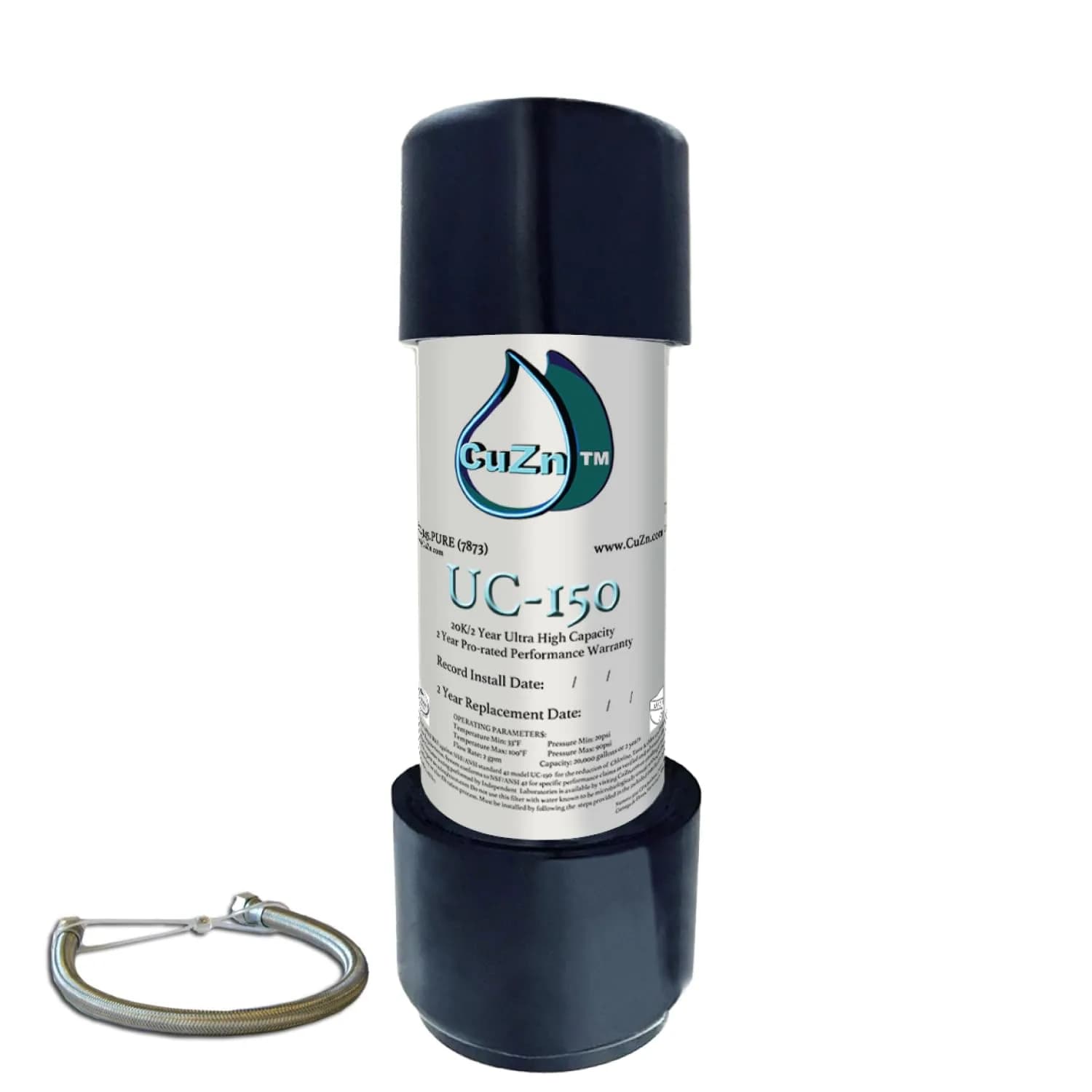 CuZn UC-150 Under Sink Water Filter 2.27 kg (3.5 lb) | Reduces PFAs, Lead, Chlorine - main product image