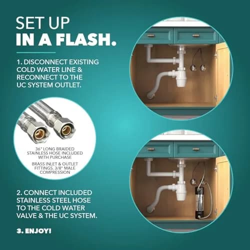 CuZn UC-150 Under Sink Water Filter 2.27 kg (3.5 lb) | Reduces PFAs, Lead, Chlorine thumbnail 6