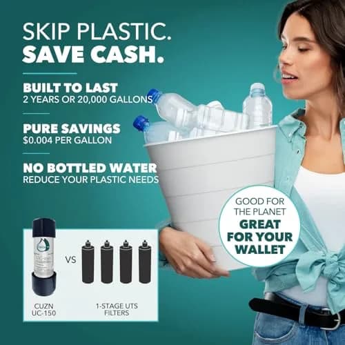 CuZn UC-150 Under Sink Water Filter 2.27 kg (3.5 lb) | Reduces PFAs, Lead, Chlorine thumbnail 7