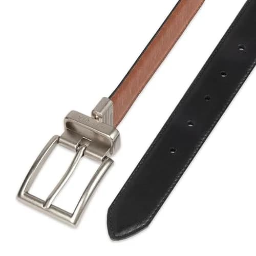 Tommy Hilfiger Men's Reversible Feather Edge Dress Belt 32mm (1.25 inches) | Cognac/Black, Size 3X (50-52) thumbnail 5