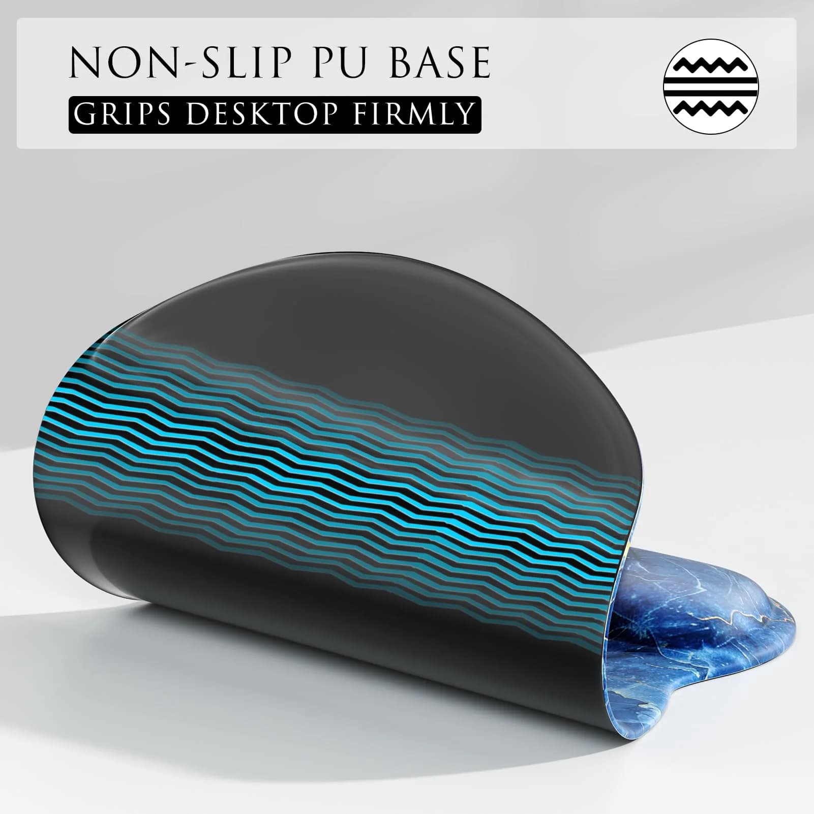 MROCO Ergonomic Mouse Pad with Gel Wrist Rest, 9.4 x 8.1 Inch Ocean Marble | Reduce Wrist Strain thumbnail 5