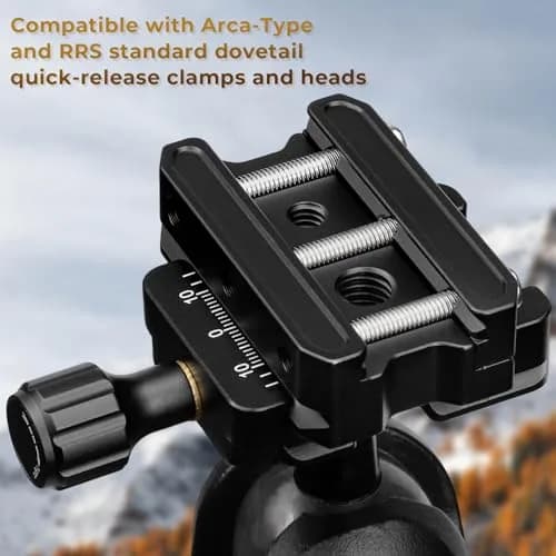 Leftfoto Picatinny Arca-Swiss Rail Clamp, Dual System, Safety Stops | Quick Lock, Aluminum CNC, 4 Stop Screws thumbnail 5