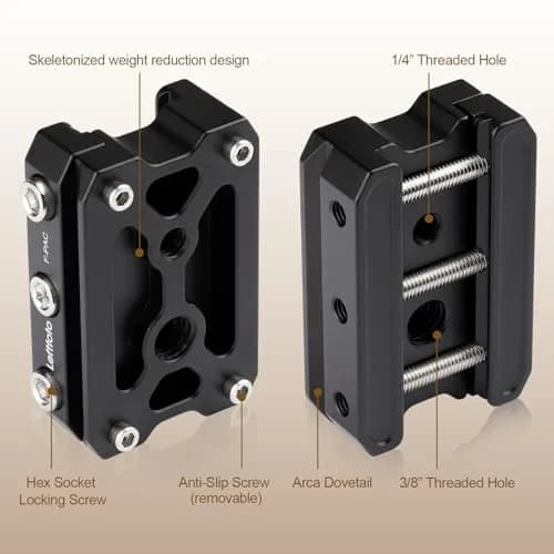 Leftfoto Picatinny Arca-Swiss Rail Clamp, Dual System, Safety Stops | Quick Lock, Aluminum CNC, 4 Stop Screws thumbnail 7