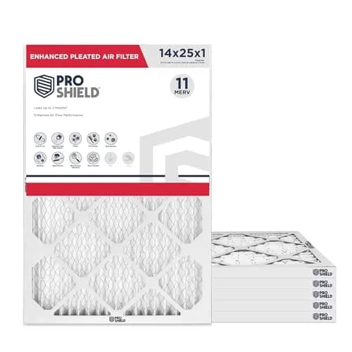 Proshield 14x25x1 MERV 11 Pleated HVAC Air Filter | 6 Pack for Dust & Allergens thumbnail 1