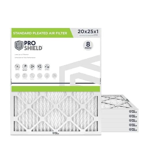 Proshield 20x25x1 MERV 8 HVAC Air Filter | 6 Pack, USA Made, 3-Month Life thumbnail 1