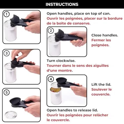 Starfrit MightiCan Can Opener Safe Smooth-Cut Comfort Grip Black | Hygienic & Durable (70-120 chars) thumbnail 8