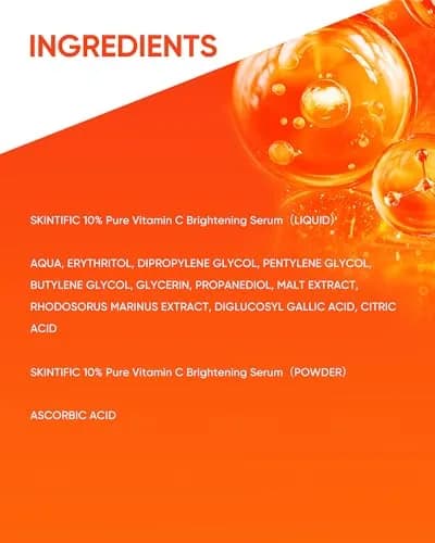 SKINTIFIC Dual-Chamber Vitamin C Serum with 10% Pure Vitamin C Powder | Fresh, Stable & Oxidation-Safe thumbnail 7