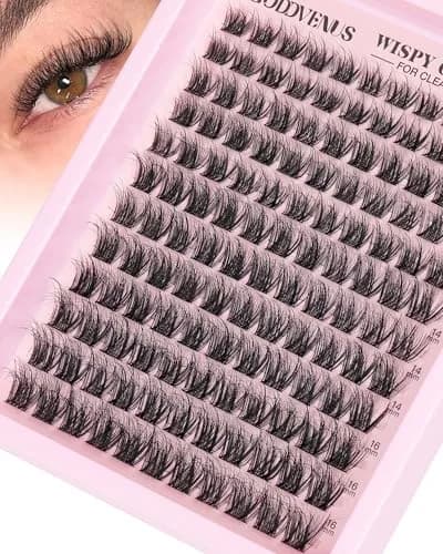 Goddvenus Natural Wispy Lash Clusters 132pcs | Fluffy CD Curl DIY Individual Eyelash Extensions (10-16mm) thumbnail 1