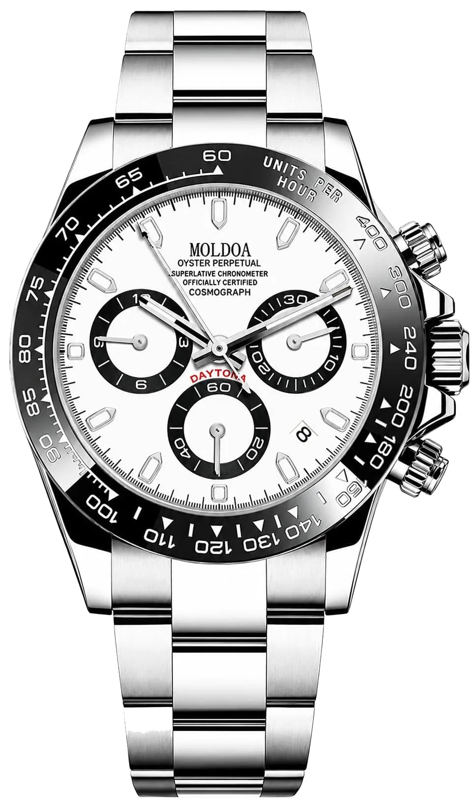 MASTOP Men's Panda Chronograph Quartz Watch 44mm (1.73 in) | Luxury Sports Watch with Silicone Strap - main product image