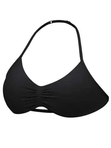 YEOREO Impact Sports Halter Bra for Women | Backless, Padded, High Support, Black, Medium thumbnail 1
