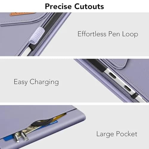 Fintie Portfolio Case for Microsoft Surface Pro 12 inch 1st Edition (2025) Lilac Purple | Multi-Angle Viewing Business Cover with Stylus Holder thumbnail 5