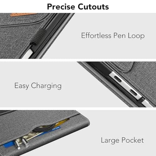 Fintie Portfolio Case for Microsoft Surface Pro 12 inch 1st Edition (2025) Gray | Multi-Angle Viewing Business Cover with Pocket & Stylus Holder thumbnail 5