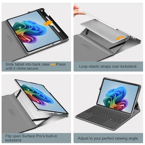 FINTIE Portfolio Case for Microsoft Surface Pro 12 inch 1st Edition (2025) | Multi-Angle View & Premium Synthetic Leather thumbnail 9