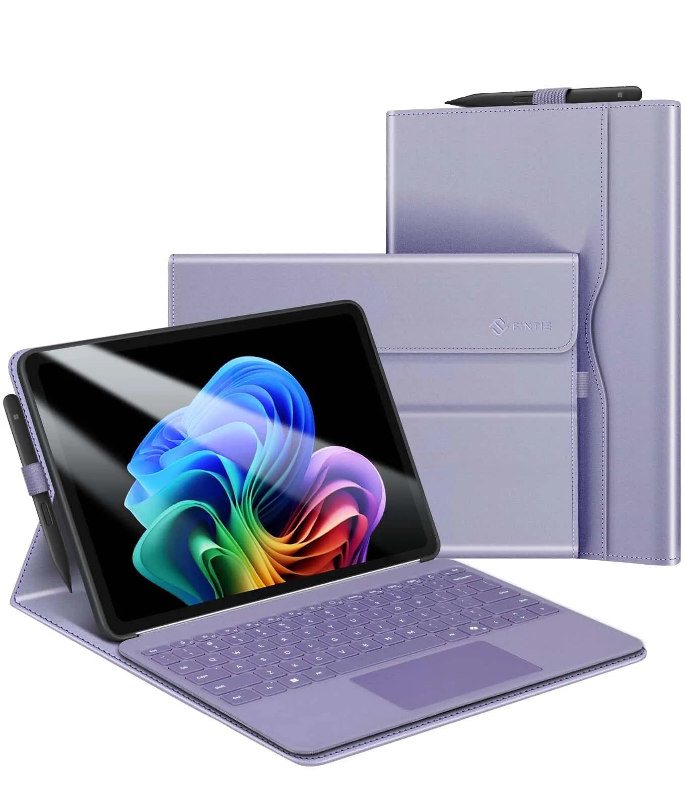 Fintie Protective Portfolio Case for Microsoft Surface Pro 12 inch (2025) Lilac Purple | Multi-Angle Stand & Stylus Holder - main product image