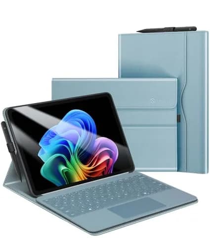 Fintie Protective Portfolio Case for Microsoft Surface Pro 12 inch (2025) | Ocean Blue, Faux Leather thumbnail 1