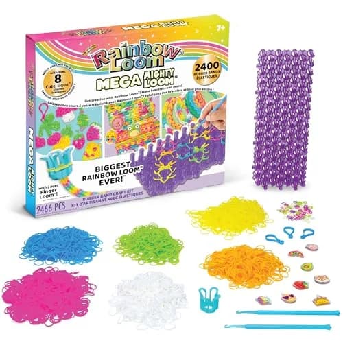 Rainbow Loom Mega Mighty Loom - 2400 Rubber Band Jewelry Craft Kit | Taller Pins for Complex Designs thumbnail 1