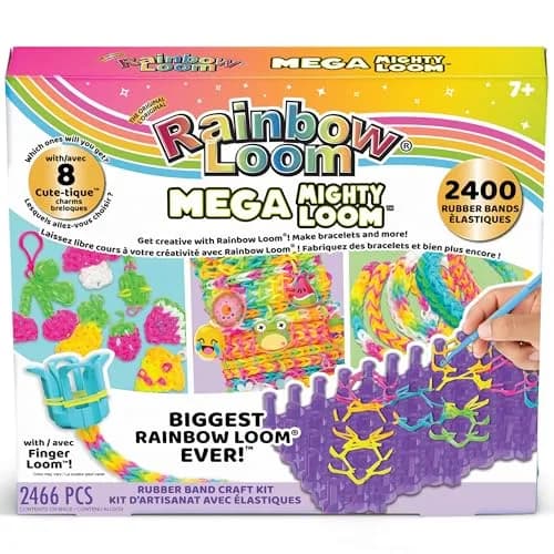 Rainbow Loom Mega Mighty Loom - 2400 Rubber Band Jewelry Craft Kit | Taller Pins for Complex Designs thumbnail 7