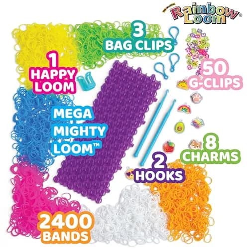 Rainbow Loom Mega Mighty Loom - 2400 Rubber Band Jewelry Craft Kit | Taller Pins for Complex Designs thumbnail 4