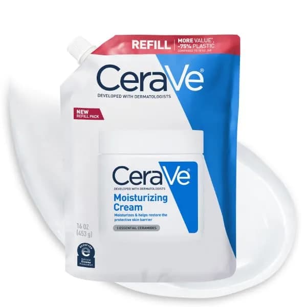 CeraVe Moisturizing Cream Body Lotion for Dry Skin 473ml (16oz Refill) | Hydrates Dry Skin with Hyaluronic Acid and Ceramides thumbnail 2