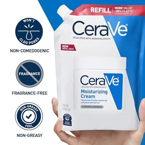 CeraVe Moisturizing Cream Body Lotion for Dry Skin 473ml (16oz Refill) | Hydrates Dry Skin with Hyaluronic Acid and Ceramides thumbnail 5