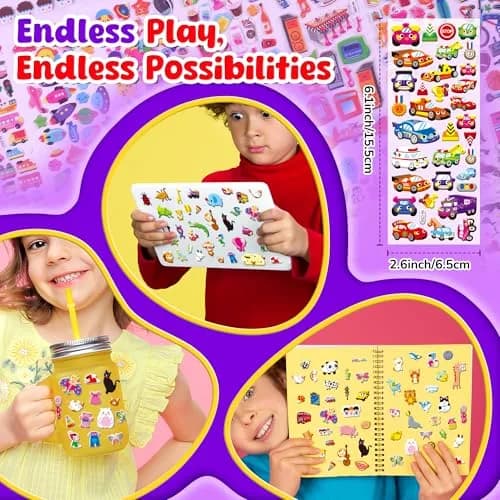 Sinceroduct 3D Stickers for Kids & Toddlers | 3200+ Puffy Reward Stickers for Classroom & Crafts thumbnail 2