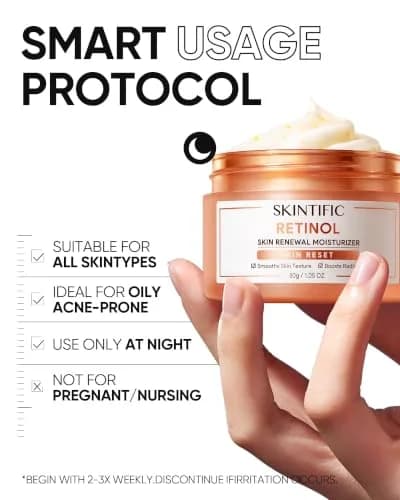SKINTIFIC Retinol Skin Renewal Moisturizer 30g | Night Cream for All Skin Types thumbnail 7