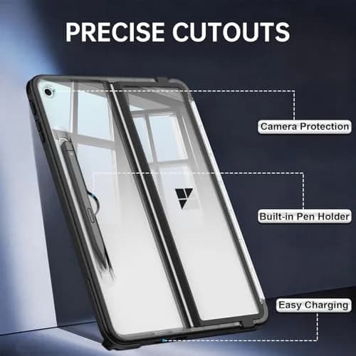 Fintie Rugged Case for Surface Pro 12 Inch 1st Edition 2025, Clear | Multi-Angle Stand, Type Cover Compatible, HD Clear, Shockproof, TPU Bumper, Hard Shell thumbnail 5