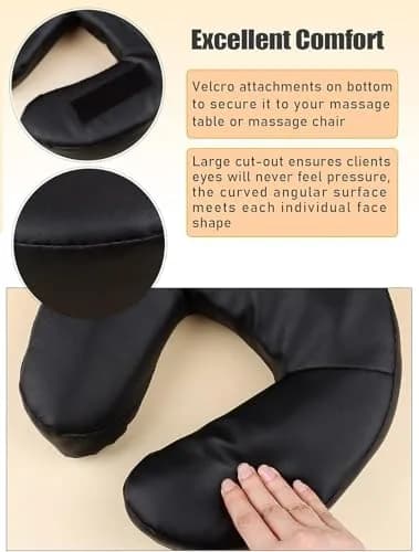 Kalolary Universal Face Cradle & Cushion for Massage Table, Adjustable Headrest & Pillow, Black | 8cm (3.15 Inch) Height thumbnail 7