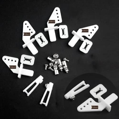 Yrhrol Adjustable Pushrod Connector Linkage Stopper 1.3mm + Nylon Control Horns 21x10 mm + 1.2 x 180mm Z Push Rods Parts Set | RC Airplane Plane Boat Replacement thumbnail 7