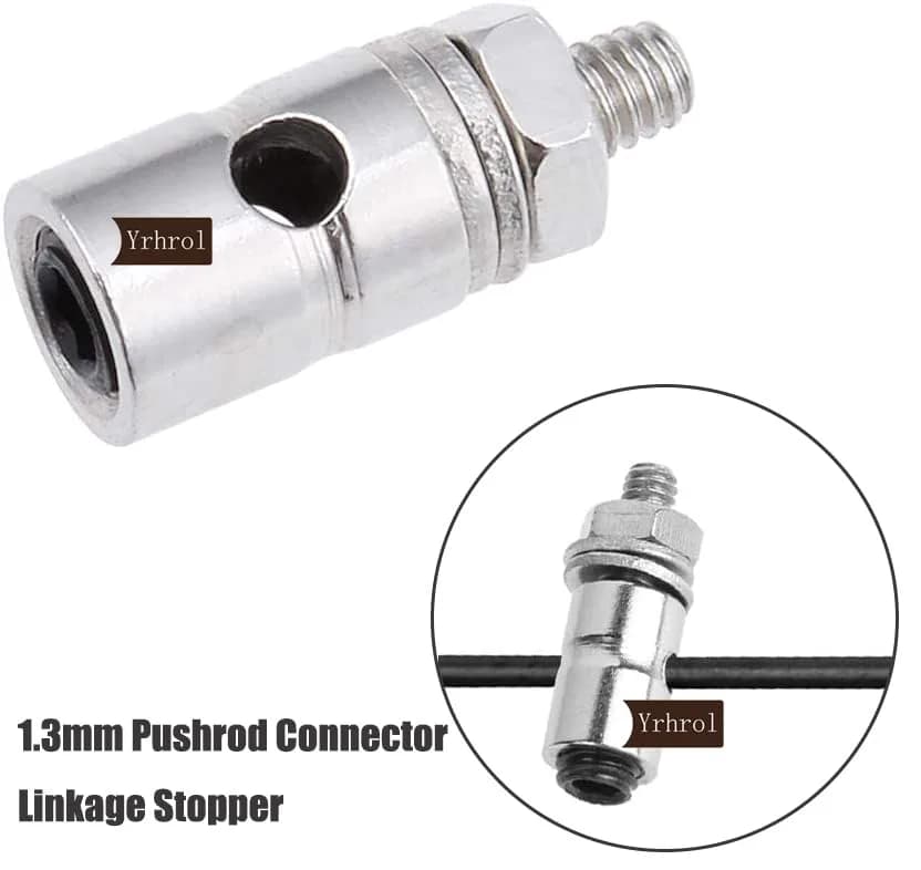 Yrhrol Adjustable Pushrod Connector Linkage Stopper 1.3mm + Nylon Control Horns 21x10 mm + 1.2 x 180mm Z Push Rods Parts Set | RC Airplane Plane Boat Replacement thumbnail 5
