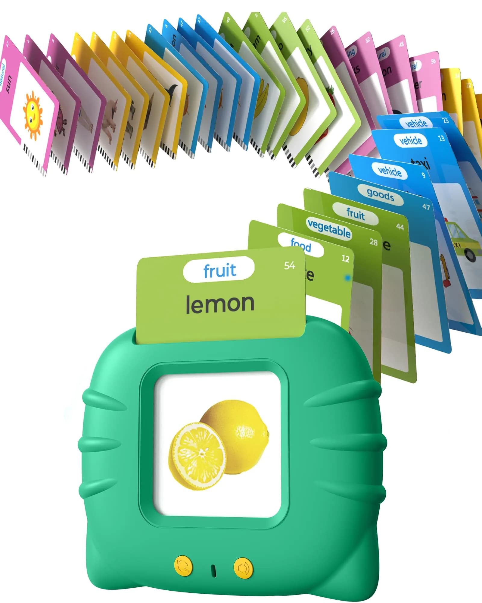 Airbition Talking Flash Cards for Toddlers 1-4 Years, Green | Montessori Language Learning Device with 224 Words