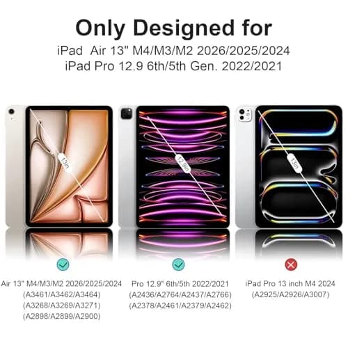 MOROCK Slim Case for iPad Air 13 Inch M4/M3/M2 & iPad Pro 12.9 Inch 6th/5th Gen. with Pencil Holder, White thumbnail 2