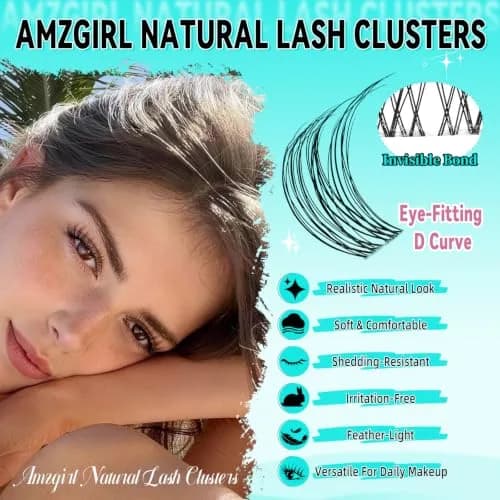 AMZGIRL Natural Lash Clusters Kit, Waterproof&Soft, DIY Lash Extension Kit thumbnail 2
