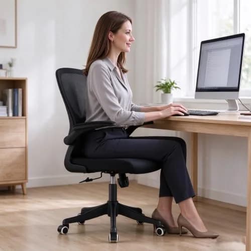 SICHY AGE Ergonomic Office Desk Chair High Back Mesh | Adjustable Lumbar & Flip-Up Armrests thumbnail 3