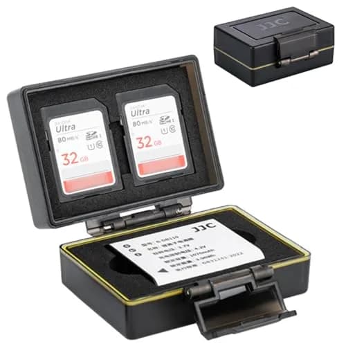 JJC Camera Battery & Memory Card Storage Case for Olympus TG-7 Ricoh GR3, 2 SD Slots + 1 Battery Slot | Water-Resistant & Durable thumbnail 1