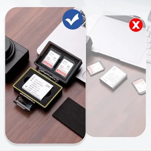 JJC Camera Battery & Memory Card Storage Case for Olympus TG-7 Ricoh GR3, 2 SD Slots + 1 Battery Slot | Water-Resistant & Durable thumbnail 5