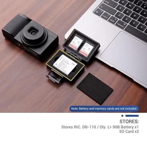 JJC Camera Battery & Memory Card Storage Case for Olympus TG-7 Ricoh GR3, 2 SD Slots + 1 Battery Slot | Water-Resistant & Durable thumbnail 6
