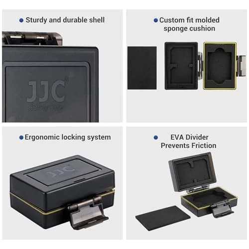 JJC Camera Battery & Memory Card Storage Case for Olympus TG-7 Ricoh GR3, 2 SD Slots + 1 Battery Slot | Water-Resistant & Durable thumbnail 2