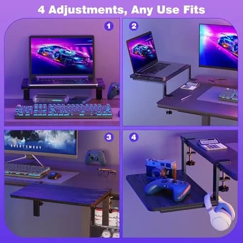 ART-GIFTREE Clamp-On Desk Shelf 15-inch Black | Heavy Duty Monitor Riser with Arm Support thumbnail 4