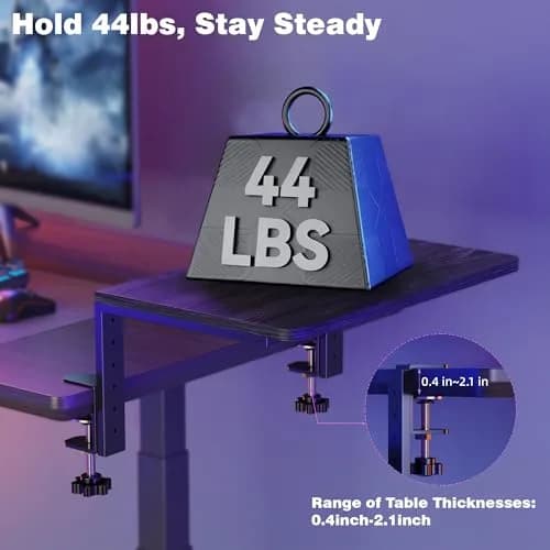 ART-GIFTREE Clamp-On Desk Shelf 15-inch Black | Heavy Duty Monitor Riser with Arm Support thumbnail 5