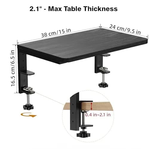 ART-GIFTREE Clamp-On Desk Shelf 15-inch Black | Heavy Duty Monitor Riser with Arm Support thumbnail 6