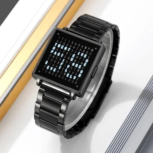 Gosasa Square Men's Luxury Watch 36mm Alloy Case Leather Strap | Water-Resistant & Elegant (Black B) thumbnail 2