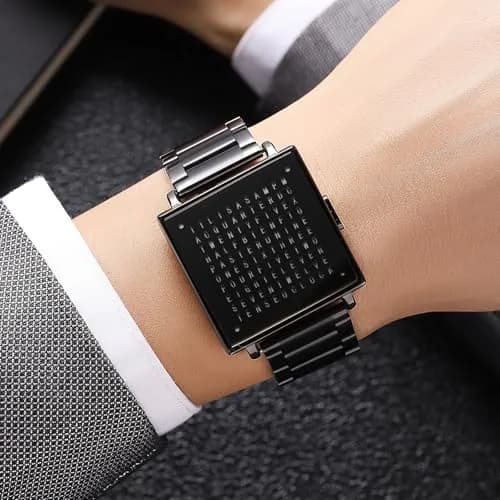 Gosasa Square Men's Luxury Watch 36mm Alloy Case Leather Strap | Water-Resistant & Elegant (Black B) thumbnail 3