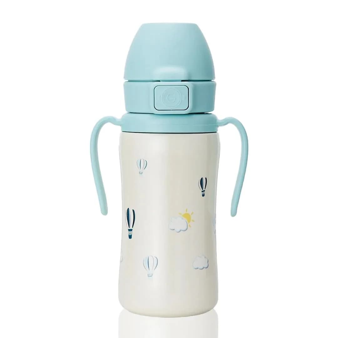 GROSMIMI Stainless Steel Baby Straw Cup 10oz | Spill-Proof, 12M+ Balloon - main product image