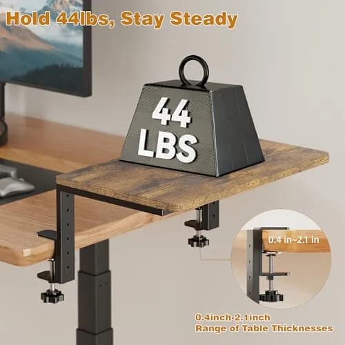 ART-GIFTREE Clamp-On Desk Shelf 38.1 cm (15 inch) | Height-Adjustable Monitor Stand with 20kg Load Capacity thumbnail 7