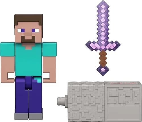 Mattel Minecraft Toys, Steve Action Figure & Accessories | 3.25-inch Scale Collectible for Kids 6+ thumbnail 3