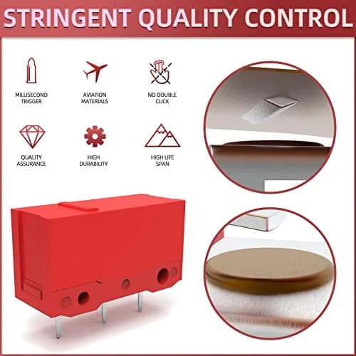 RunJRX 10Pcs Kailh GM4.0 Micro Switches, Red for Gaming Mouse | Over 60M Cycles thumbnail 4